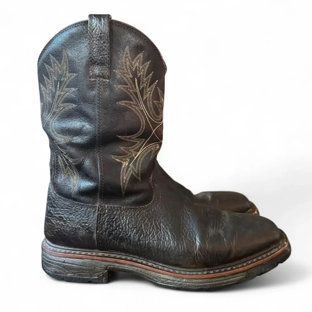 Ariat Work Waterproof EH Rated Men’s 11.5D Brown Leather Western Work Boots